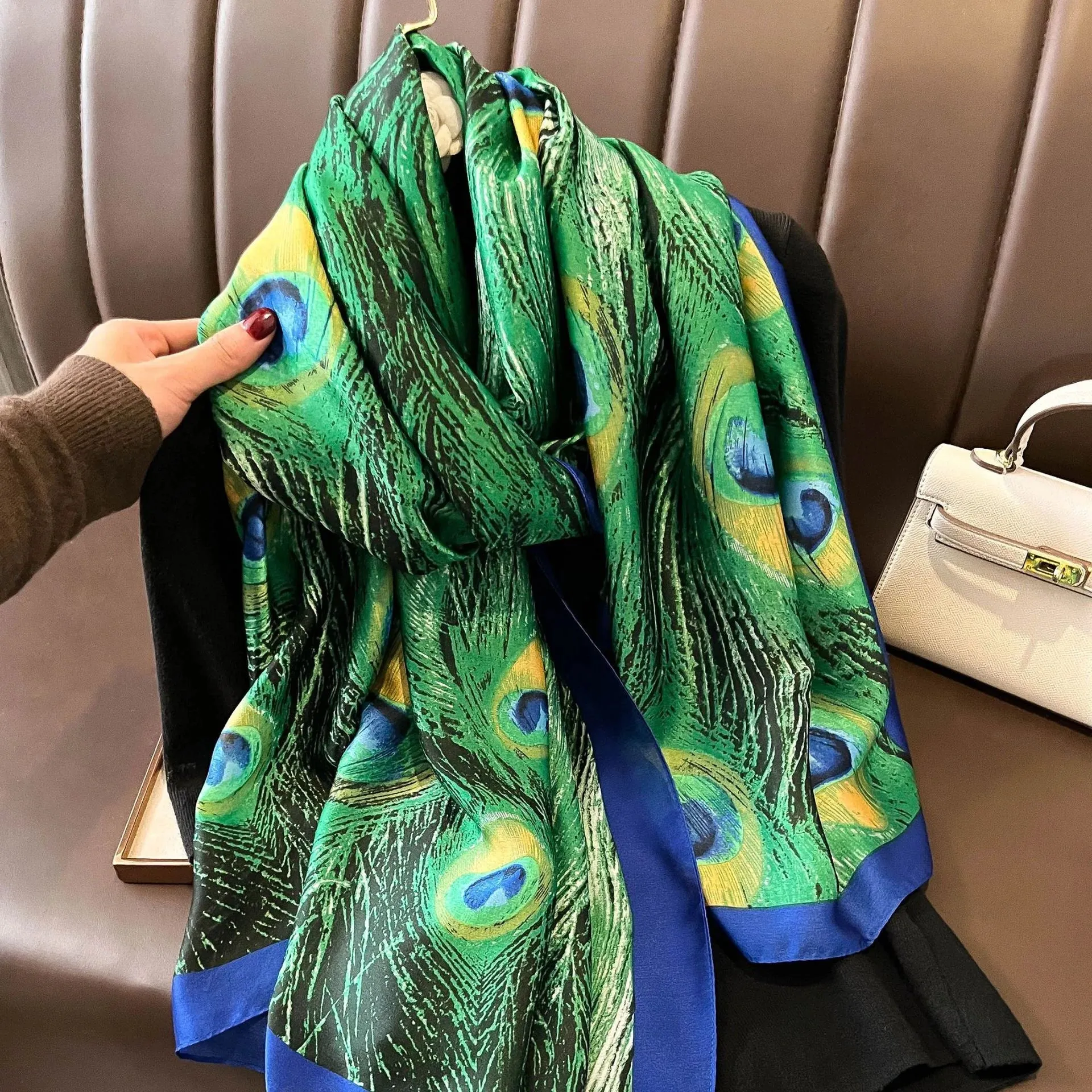 180x90 Cm Large Silk Soft Scarf Stylish Print Elegant Wrap