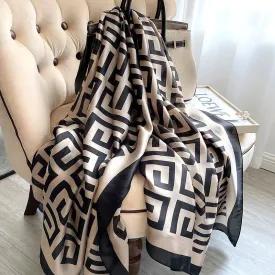 180x90 Cm Large Silk Soft Scarf Stylish Print Elegant Wrap