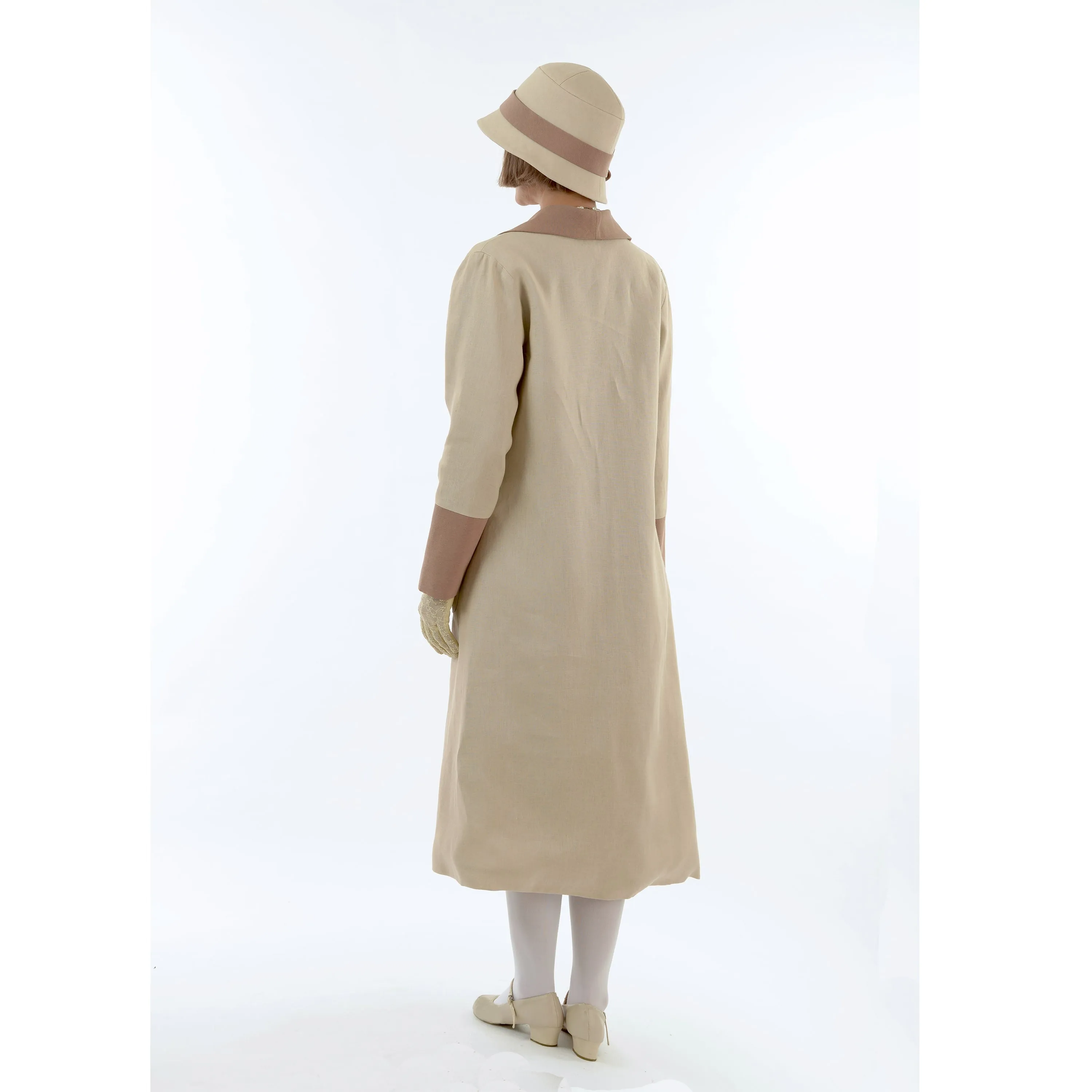 2-tone brown linen Great Gatsby summer party hat