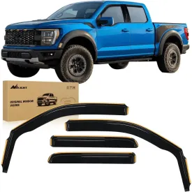 2009-2014 Ford F150 SuperCrew SVT Raptor SuperCrew Rain Guards Acrylic 4Pcs
