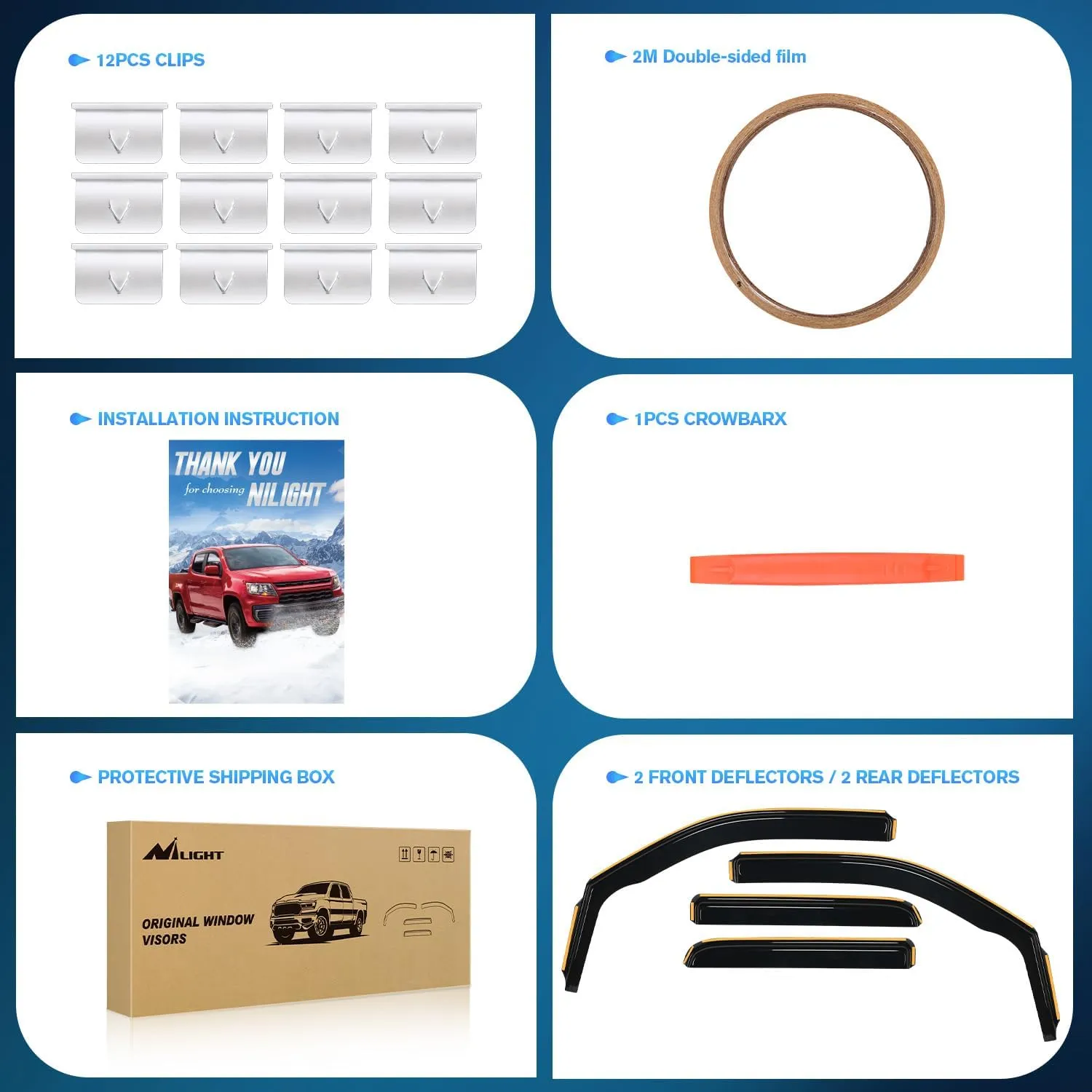2009-2014 Ford F150 SuperCrew SVT Raptor SuperCrew Rain Guards Acrylic 4Pcs