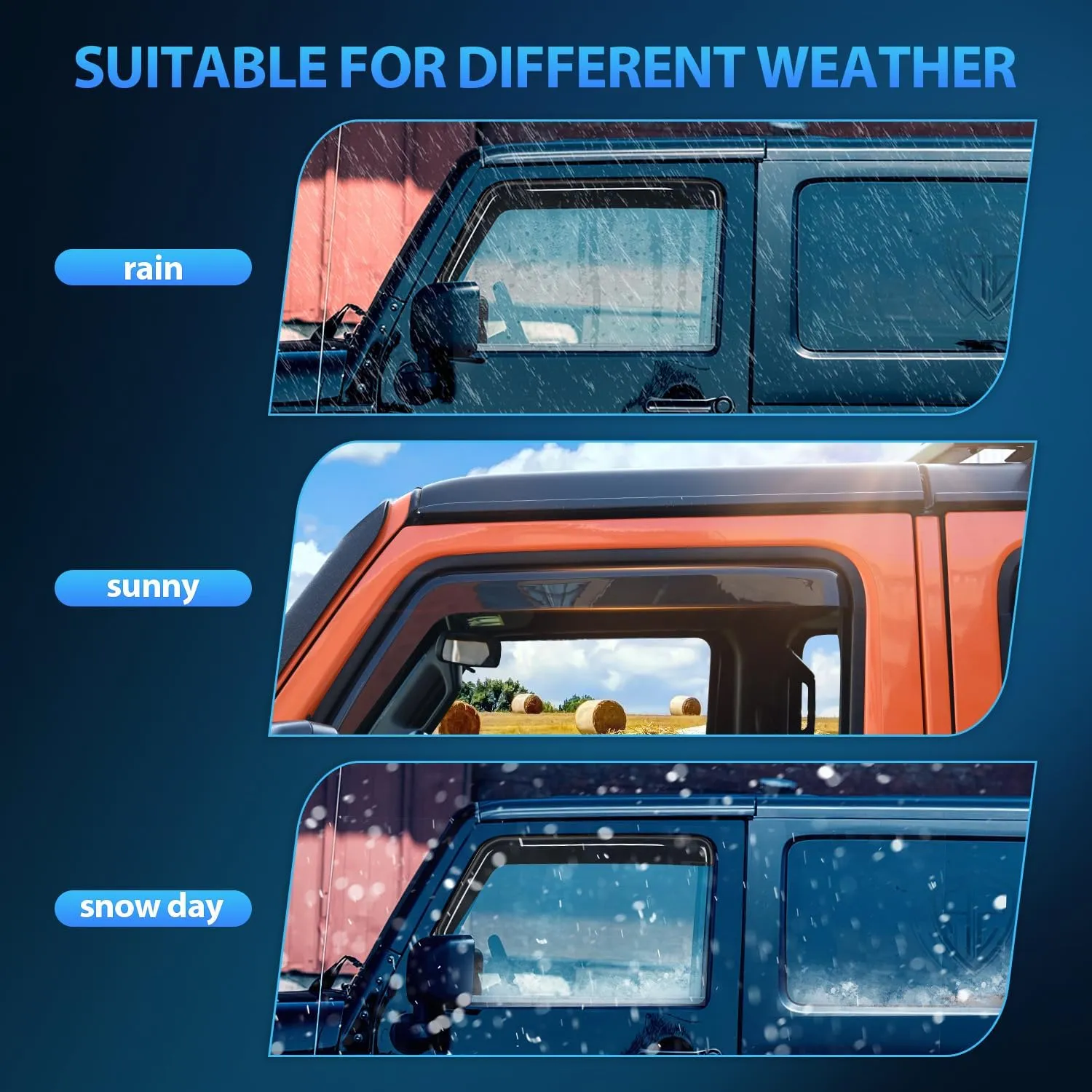2009-2014 Ford F150 SuperCrew SVT Raptor SuperCrew Rain Guards Acrylic 4Pcs