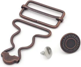 4 Sets Overall Buckles, Metal Suspender Buckles Overall Clip Replacement with Buckle Slider and Buttons(1.25 inch)