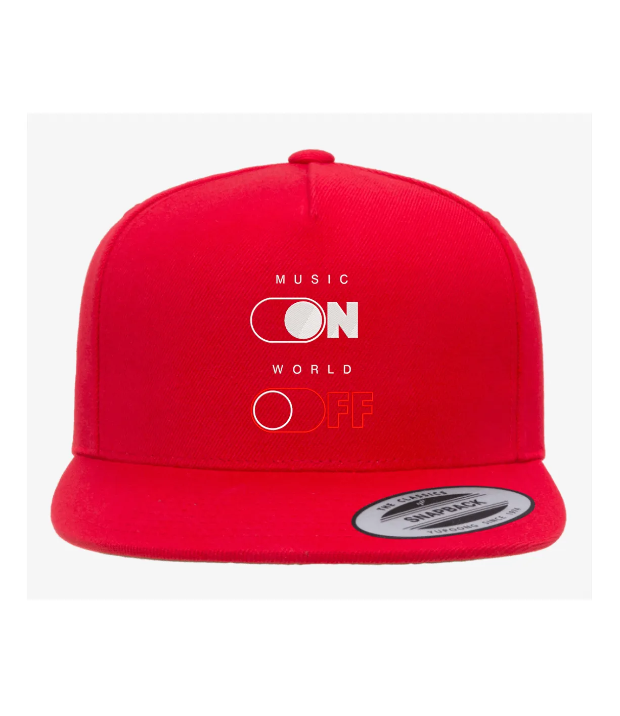5 Panel Snapback Cap Music On World Off