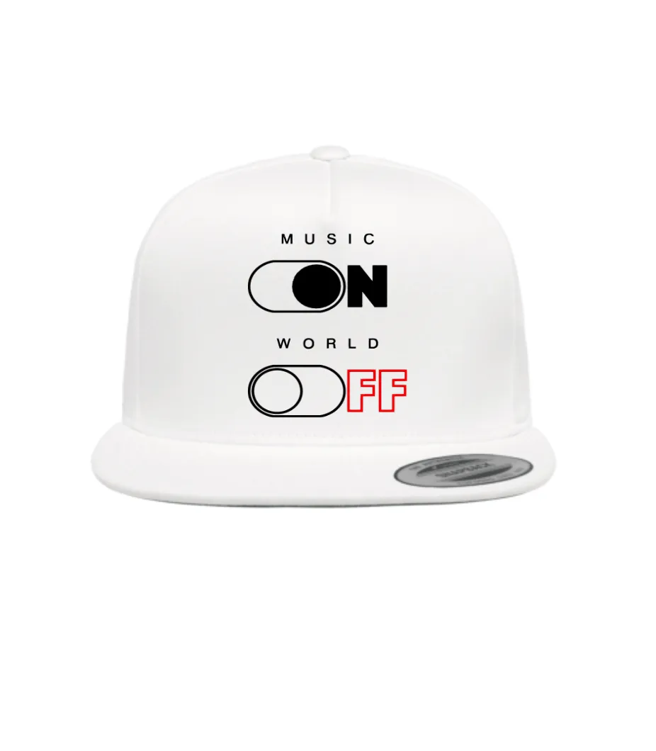 5 Panel Snapback Cap Music On World Off