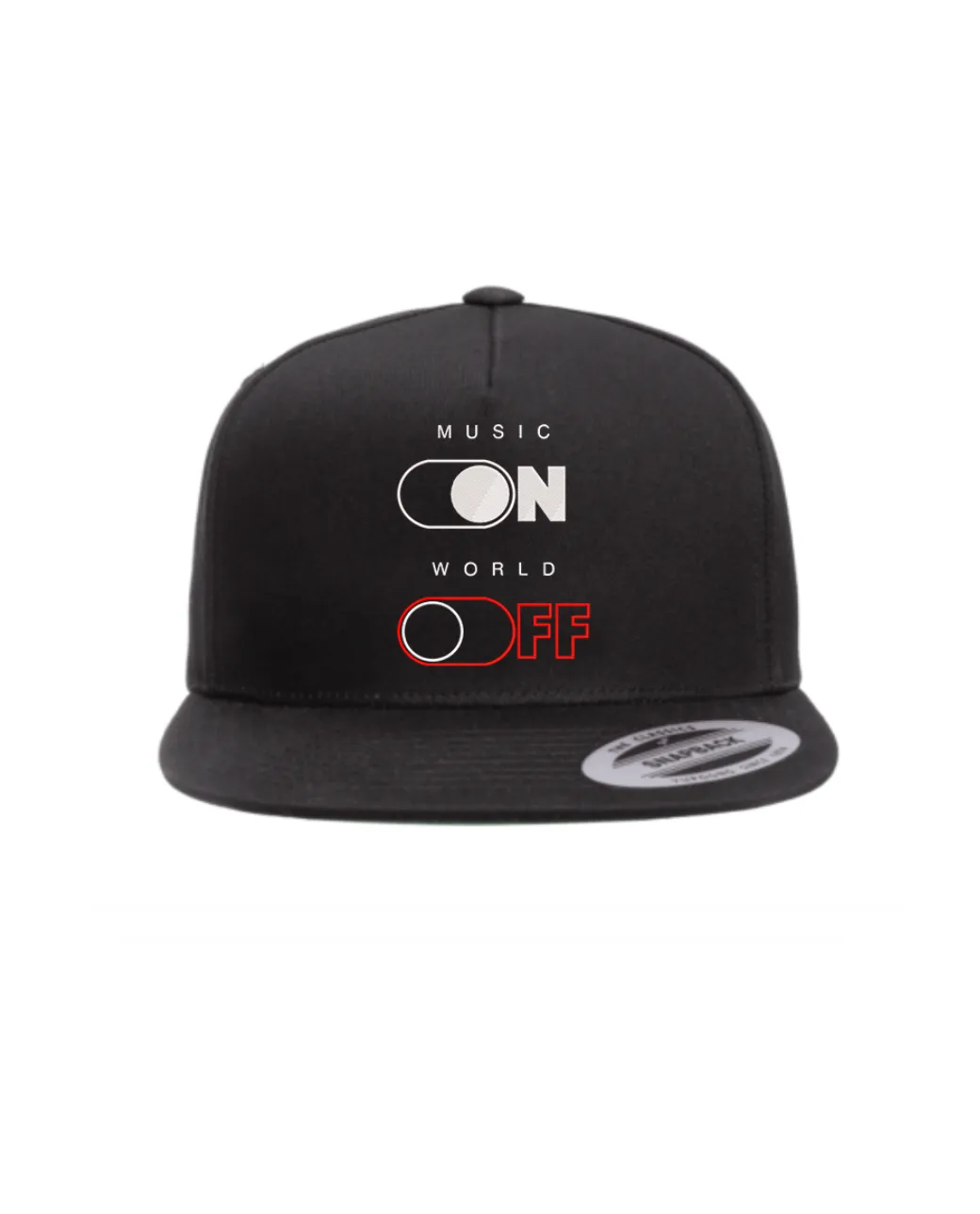 5 Panel Snapback Cap Music On World Off