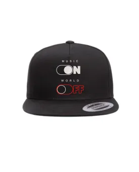 5 Panel Snapback Cap Music On World Off