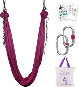 Aerial Silk Yoga Hammock & Swing for yoga Inversion,Strength training,starter hardware kit