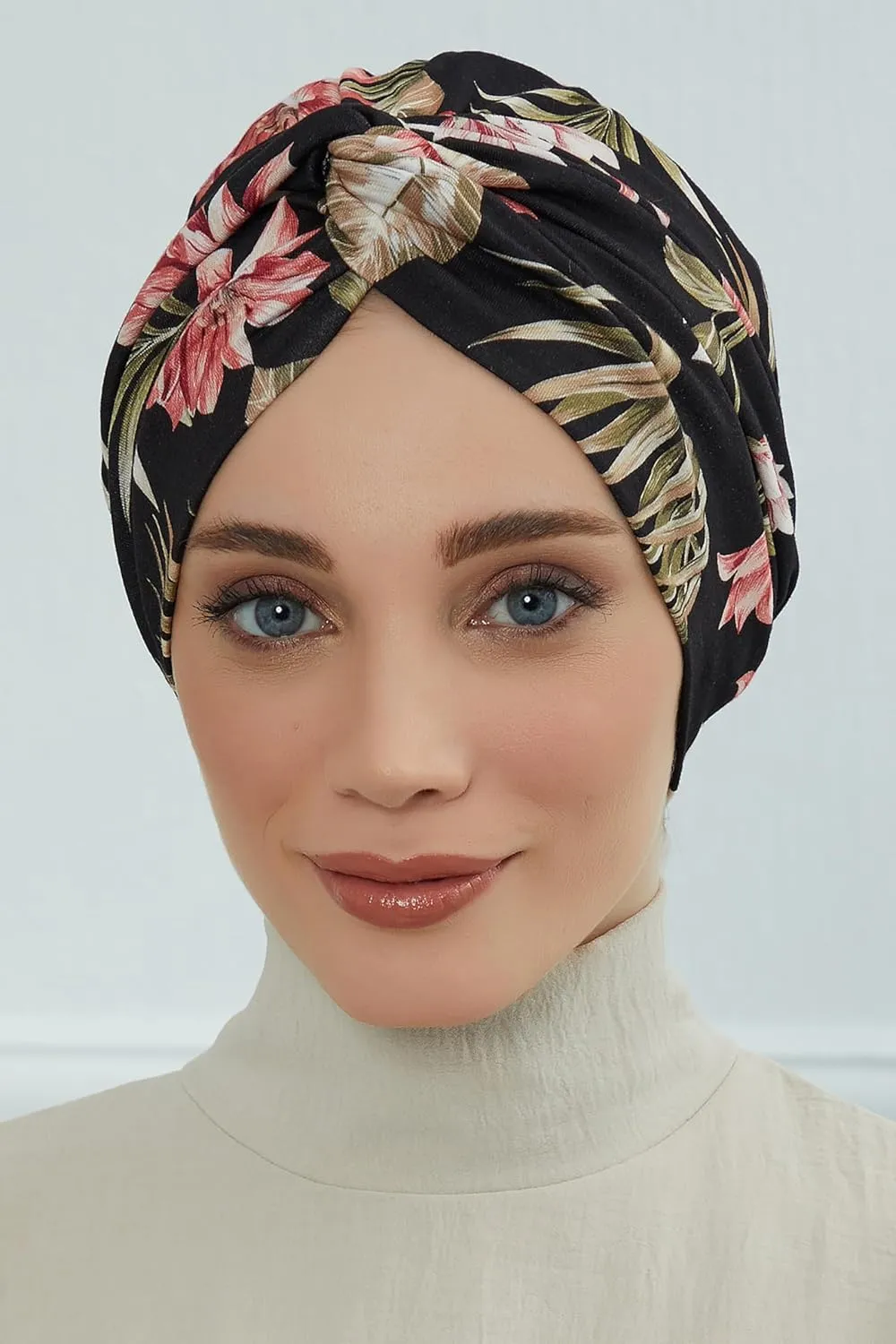 Aisha's Design Maharajah Instant Turban Hijab for Women Headwrap Lightweight Headscarf Modest Headwear for Women Indigo