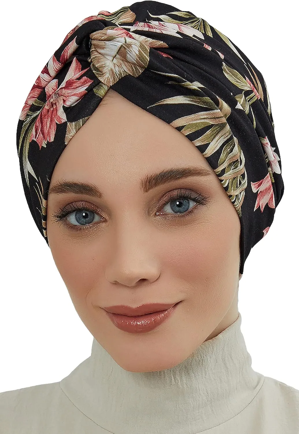 Aisha's Design Maharajah Instant Turban Hijab for Women Headwrap Lightweight Headscarf Modest Headwear for Women Indigo