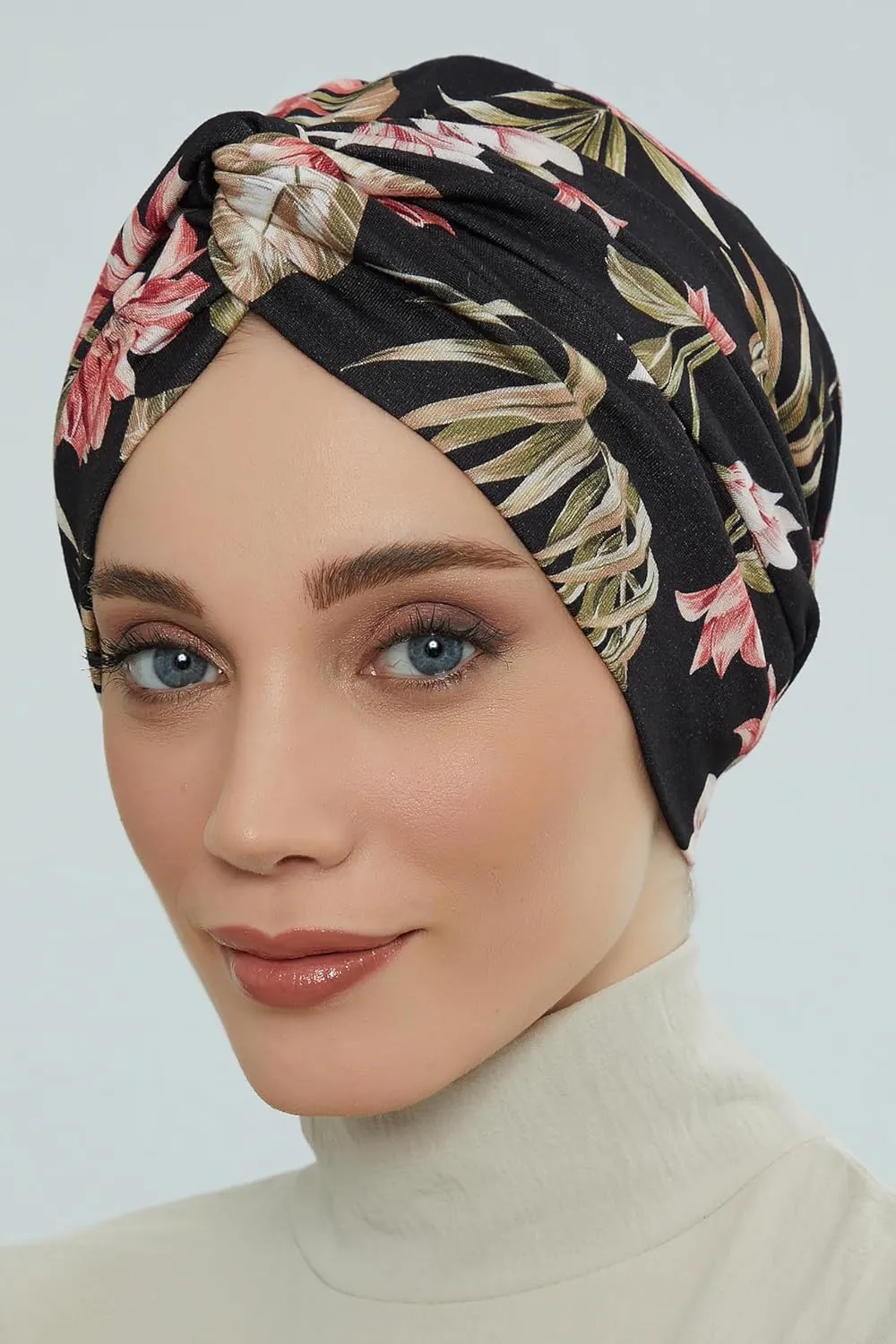 Aisha's Design Maharajah Instant Turban Hijab for Women Headwrap Lightweight Headscarf Modest Headwear for Women Indigo
