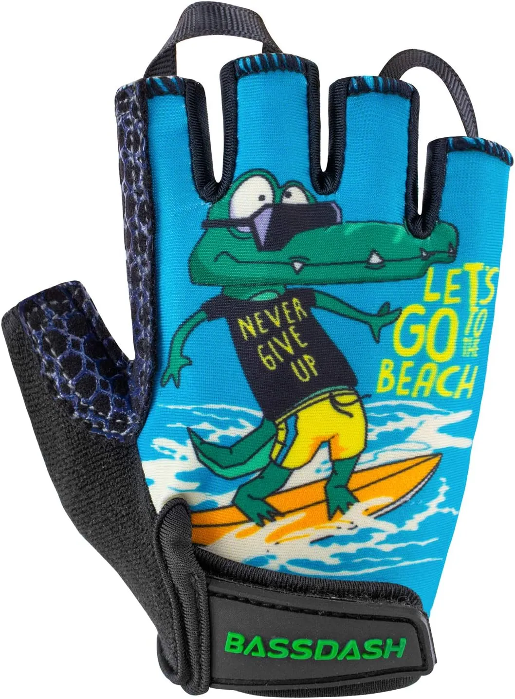 BASSDASH UPF 50  Kids' Gloves with Padded Grippy Palm UV Protection for Bicycles Fishing for 1-8 Years Old Boys Girls