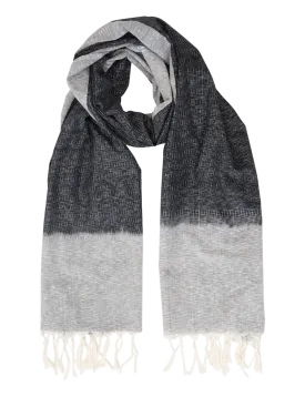 Black w/ Grey Timeless Ikat Scarf