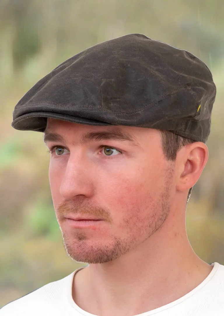 Brown Wax Flat Cap