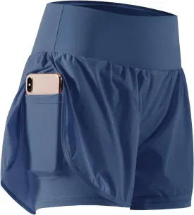 CADMUS 2 in 1 Women's Workout Shorts for Athletic Gym Running Shorts with Phone Pockets
