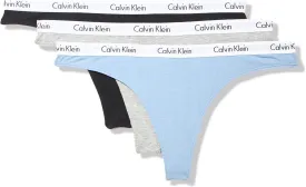 Calvin Klein Women's Carousel Logo Cotton Stretch Thong Panties, 3 Pack