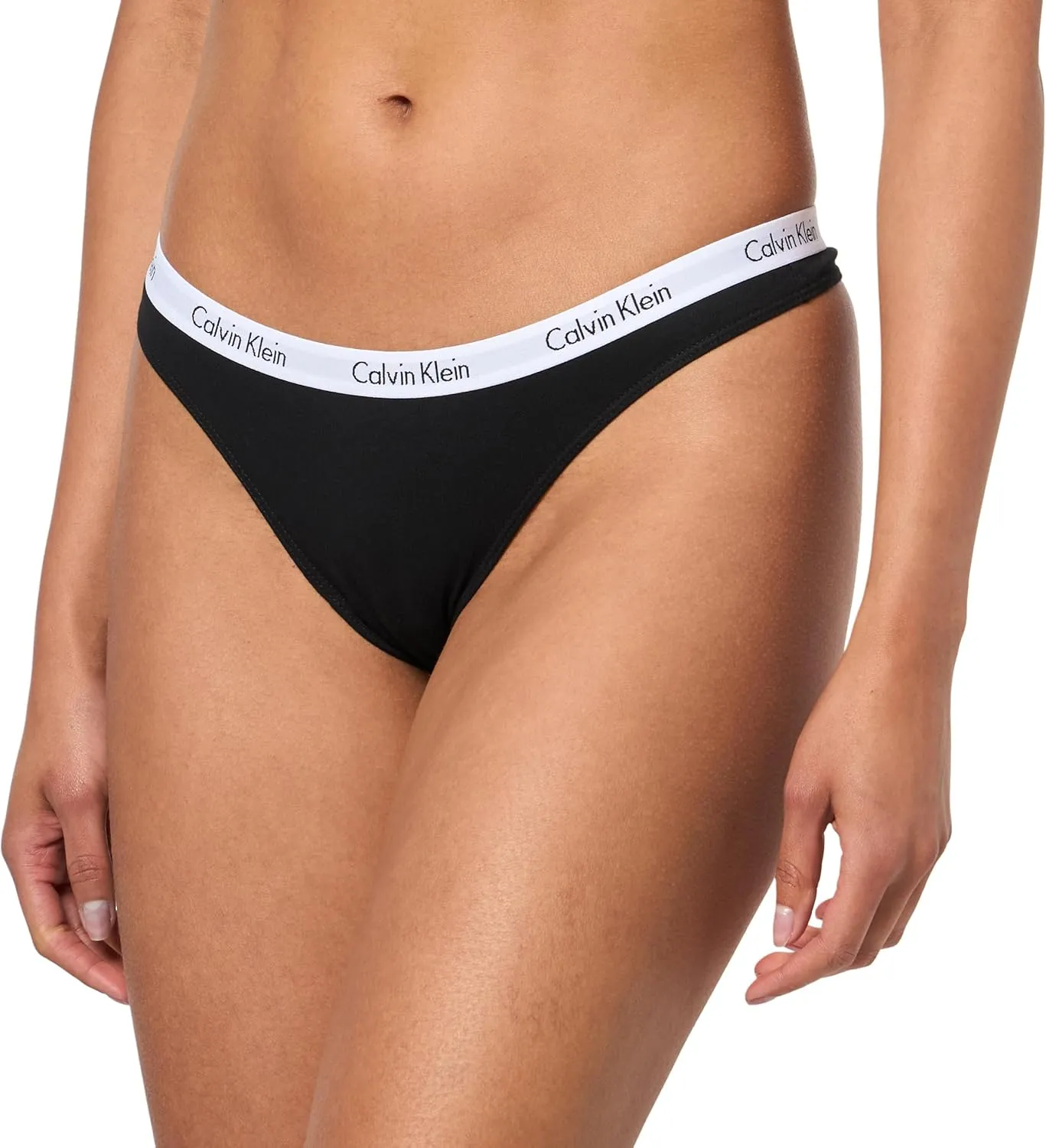 Calvin Klein Women's Carousel Logo Cotton Stretch Thong Panties, 3 Pack