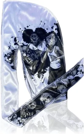 CROWN Silky Durag with Long Tails and Quadruple Stitching - Smooth Silk Fabric Durags for Comfort and Compression