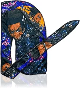 CROWN Silky Durag with Long Tails and Quadruple Stitching - Smooth Silk Fabric Durags for Comfort and Compression