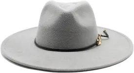 Dcvmvmn Women Spring Men Wool Jazz Hat Wide Brim Fedoras Hats Gentleman Cap
