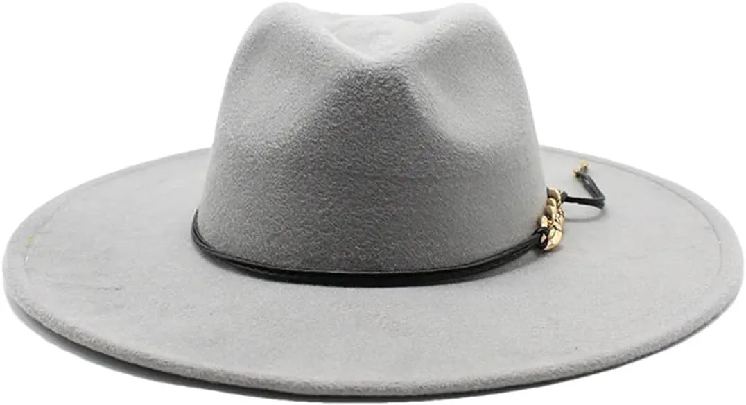 Dcvmvmn Women Spring Men Wool Jazz Hat Wide Brim Fedoras Hats Gentleman Cap