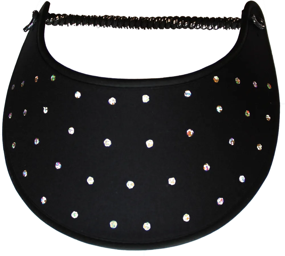 Dots of Holographic Material on a Black Sun Visor