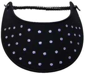 Dots of Silver Glitz on a Black Sun Visor