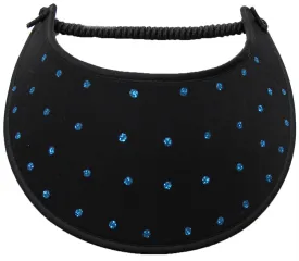 Dots of Turquoise Glitz on Black Sun Visor