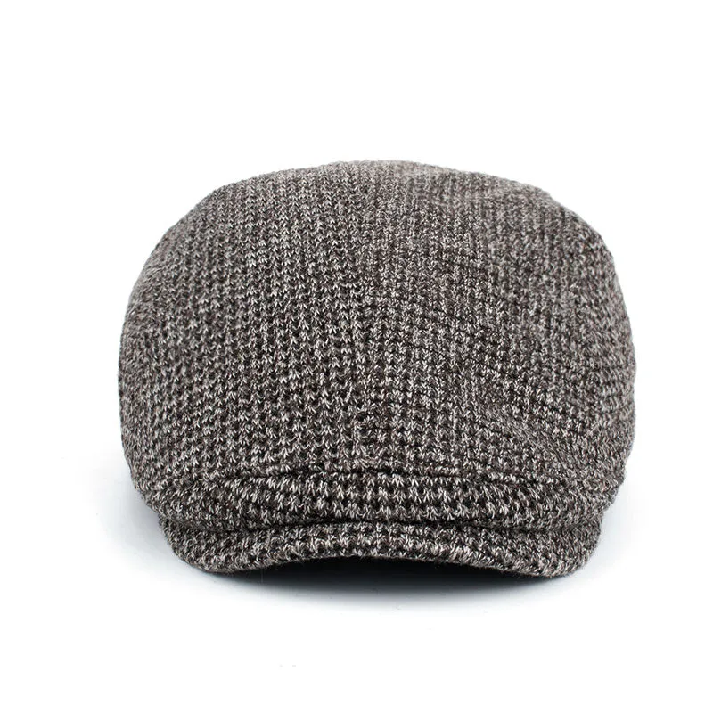 Fashion Winter Cotton Beret Hat For Men-Coffee,Black,Beige