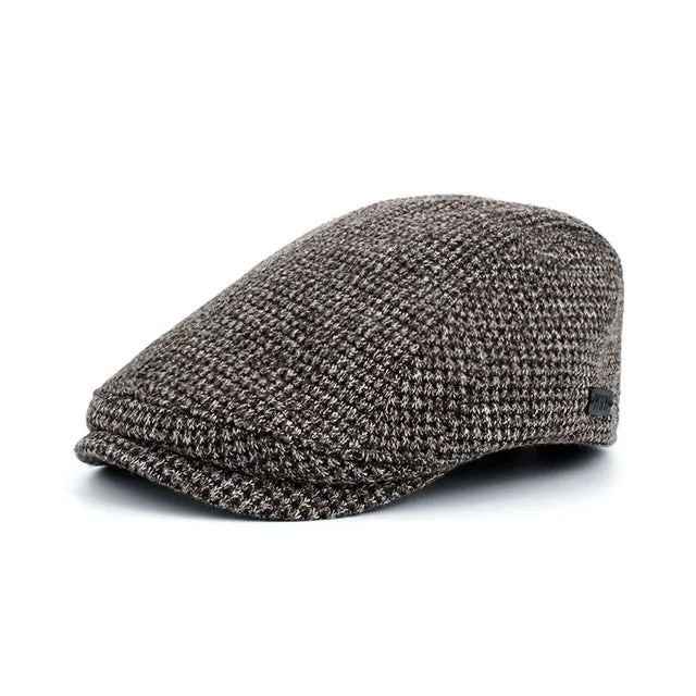 Fashion Winter Cotton Beret Hat For Men-Coffee,Black,Beige