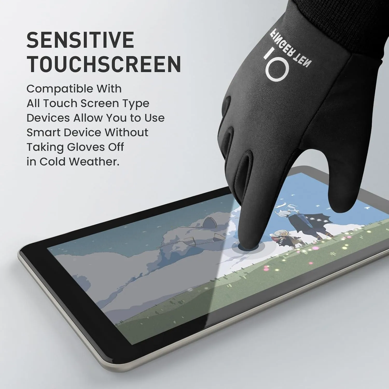 FINGER TEN Winter Gloves Touchscreen for Kids Boys Girls Running Thermal Gloves for Cold Weather, Youth Lightweight Warm Touch Screen Gloves for Texting Hiking Skating Football Soccer