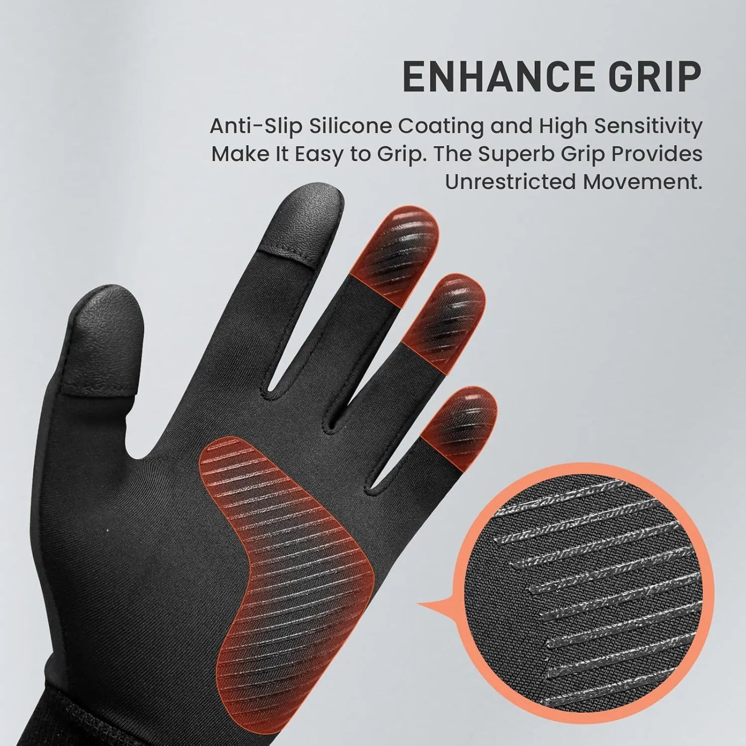 FINGER TEN Winter Gloves Touchscreen for Kids Boys Girls Running Thermal Gloves for Cold Weather, Youth Lightweight Warm Touch Screen Gloves for Texting Hiking Skating Football Soccer