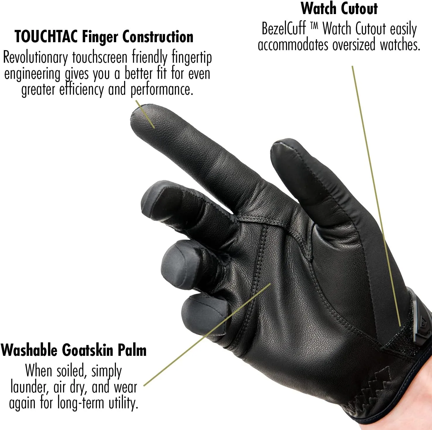 First Tactical Mens Lightweight Patrol Glove | Skin Tight Goatskin Palm with Touchscreen Capability