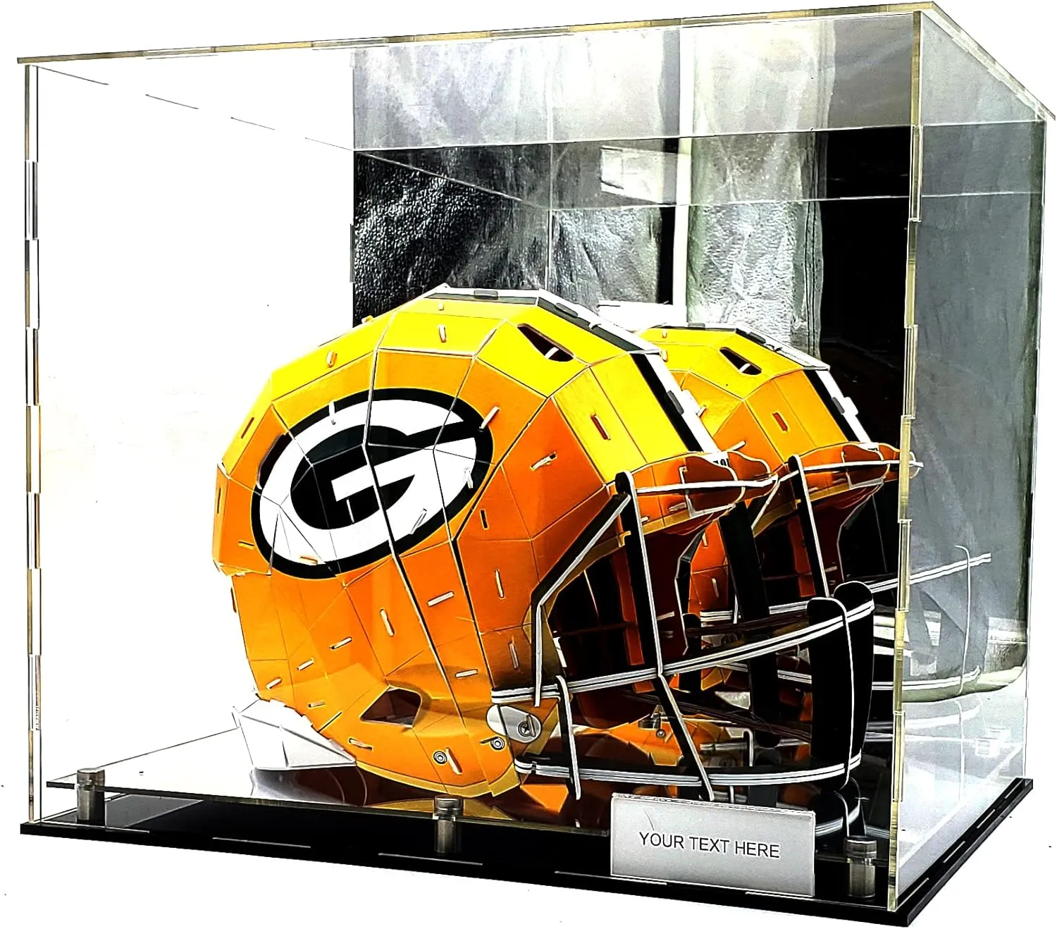 Football Basketball Helmet Sneakers Memorabilia Dustproof Acrylic Display Case Showcase Box UV Protection Mirror Riser
