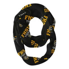 Fort Hays State University Tigers FHSU Infinity Scarf Black All Over Logo by Vive La Fete