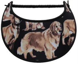 Golden Retriever on Black Sun Visor