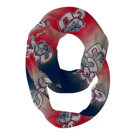 Gonzaga University Bulldogs Zags GU All Over Logo Game Day Collegiate Women Ultra Soft Knit Infinity Scarf by Vive La Fete