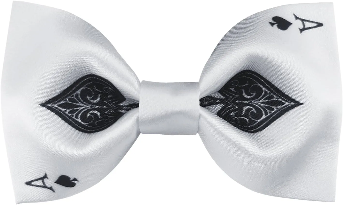 GUUNIEE Mens Satin Silk Bowtie Poker Ace Bow Ties