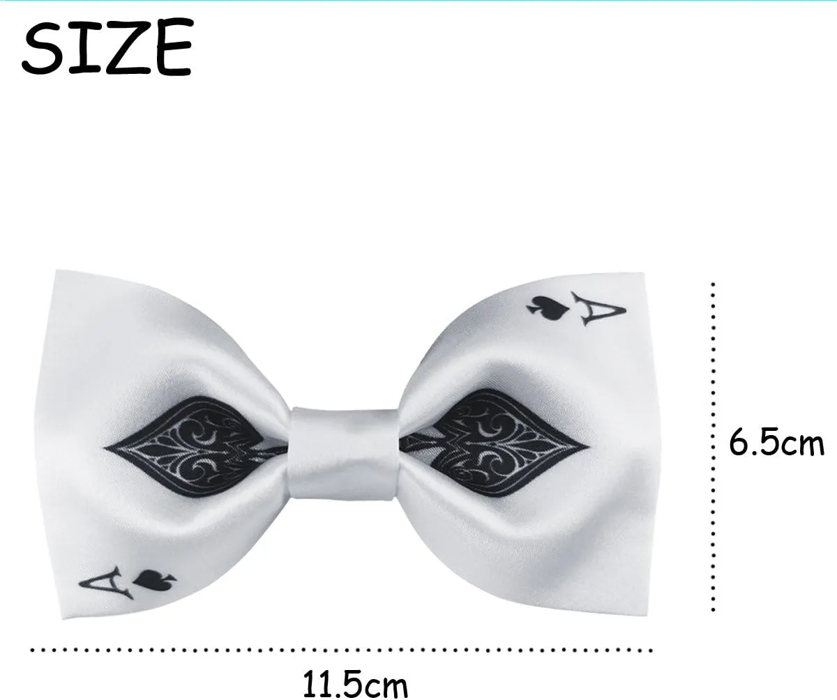 GUUNIEE Mens Satin Silk Bowtie Poker Ace Bow Ties