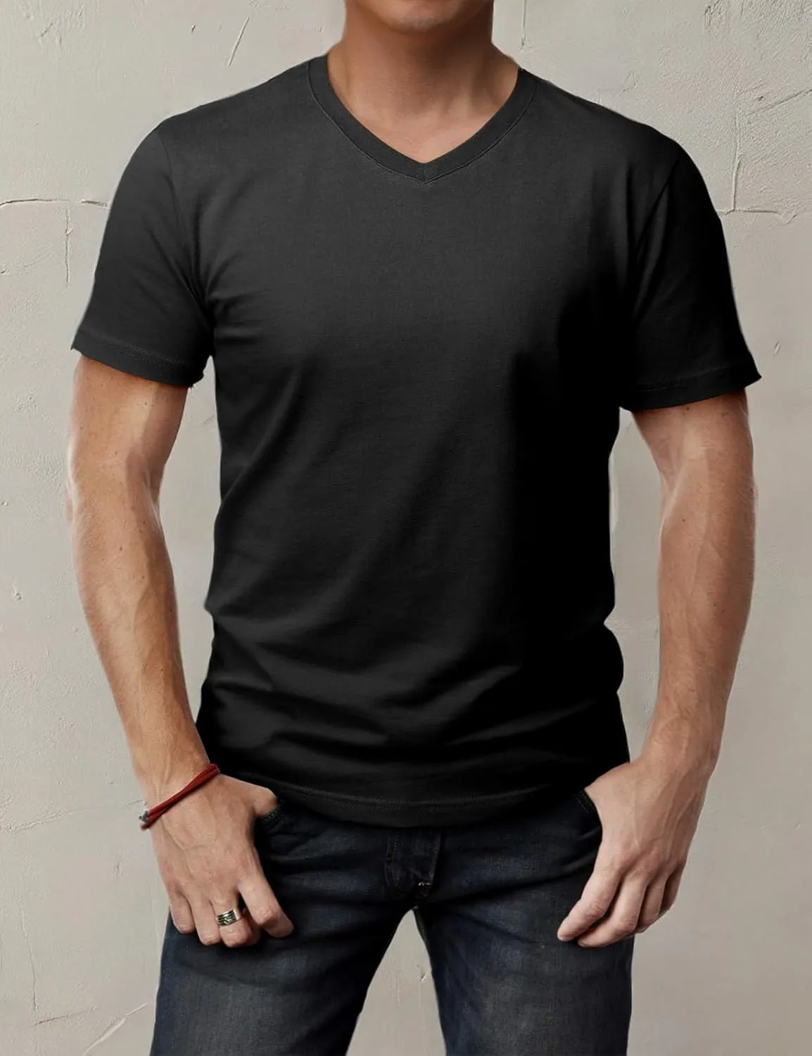 H2H Mens Casual Slim Fit Short Sleeve T-Shirts Soft Lightweight V-Neck/Crew-Neck Size XS to 3XL