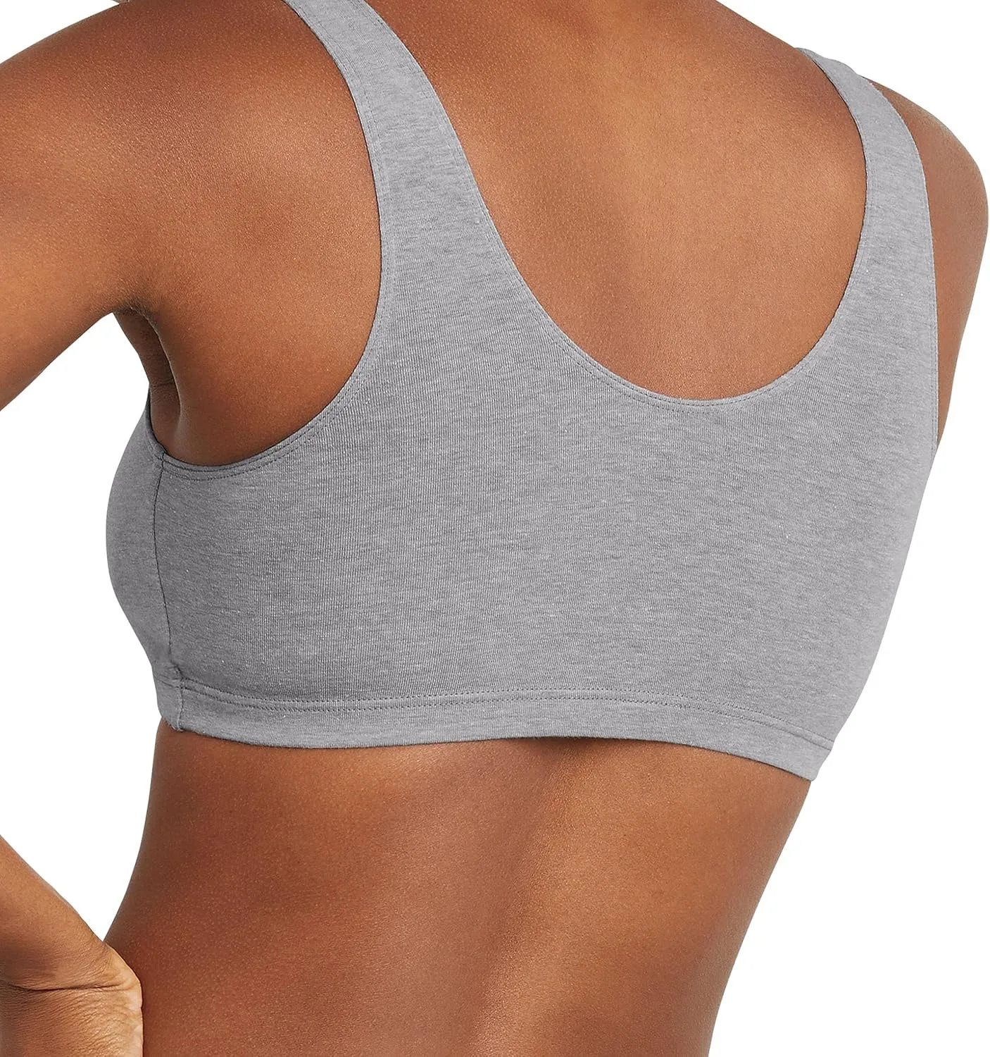 Hanes Women's Scoopneck Cotton Bralette Crop Top (3 Pack)