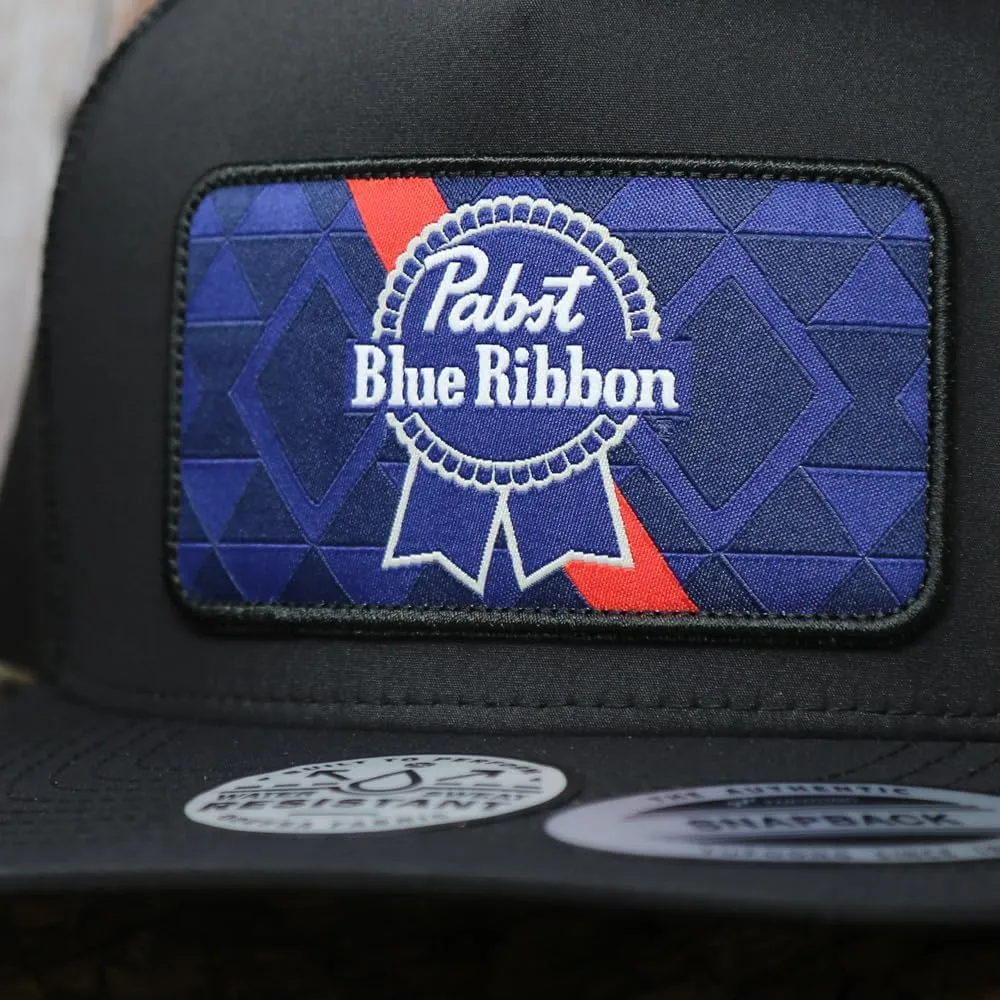 HOOEY Officially Licensed Pabst Blue Ribbon One Size Fits All Adjustable Snapback Hat for Men and Women Mesh Back Trucker Hat