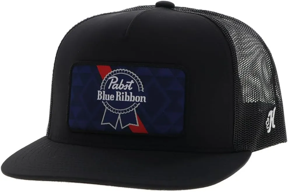 HOOEY Officially Licensed Pabst Blue Ribbon One Size Fits All Adjustable Snapback Hat for Men and Women Mesh Back Trucker Hat