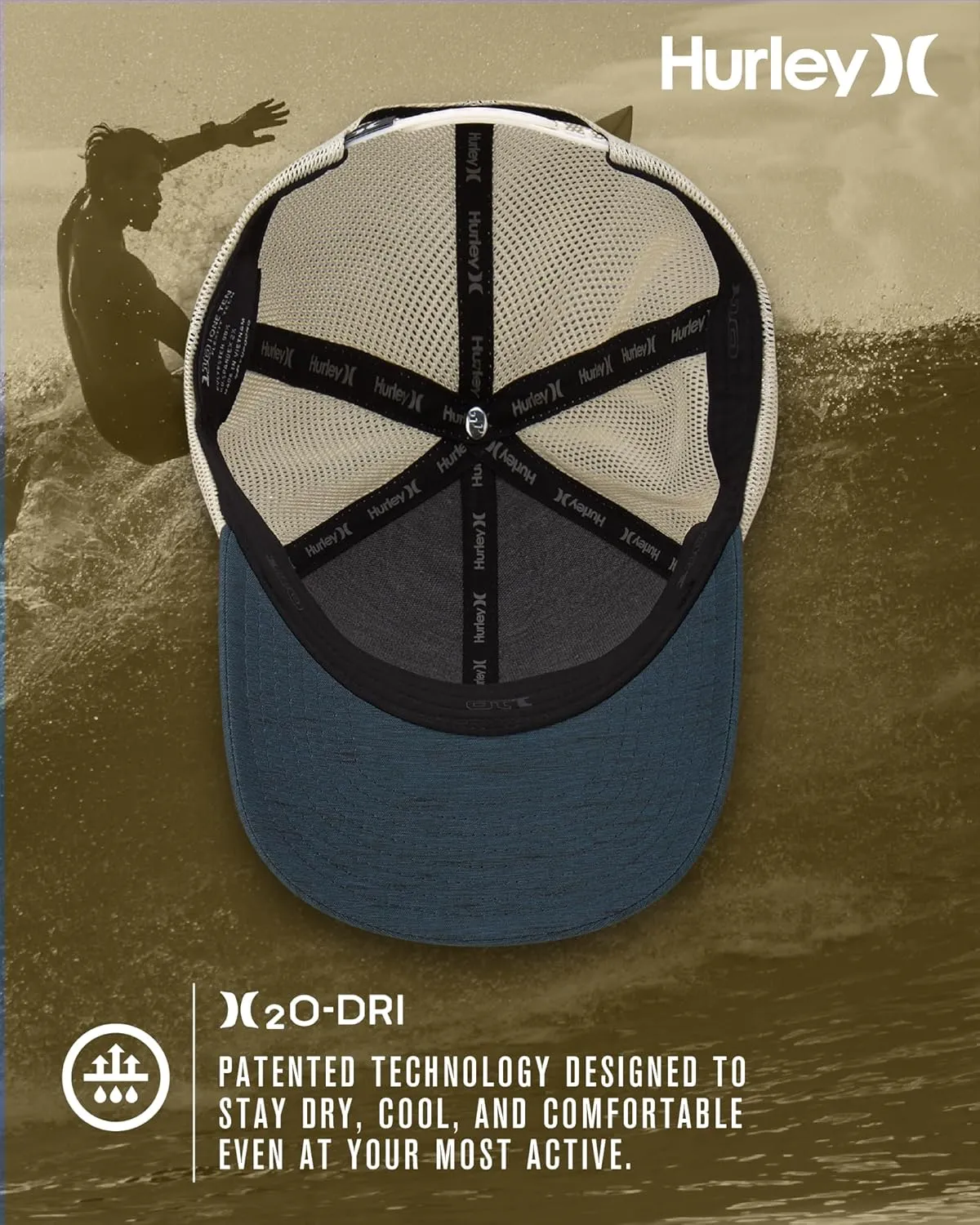 Hurley Men's Snap Back Hats - Fairway Trucker Mesh Baseball Cap Hats for Men