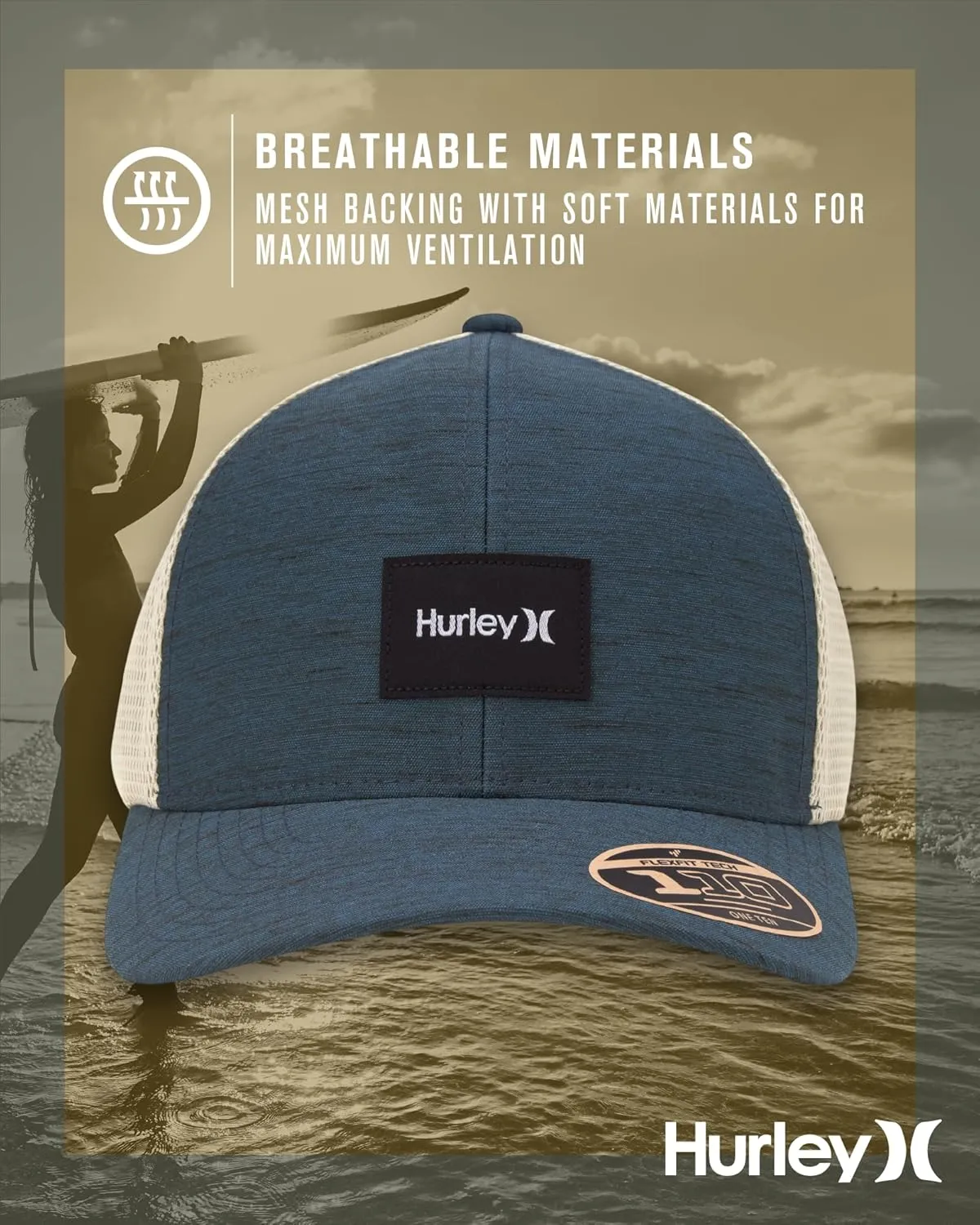 Hurley Men's Snap Back Hats - Fairway Trucker Mesh Baseball Cap Hats for Men