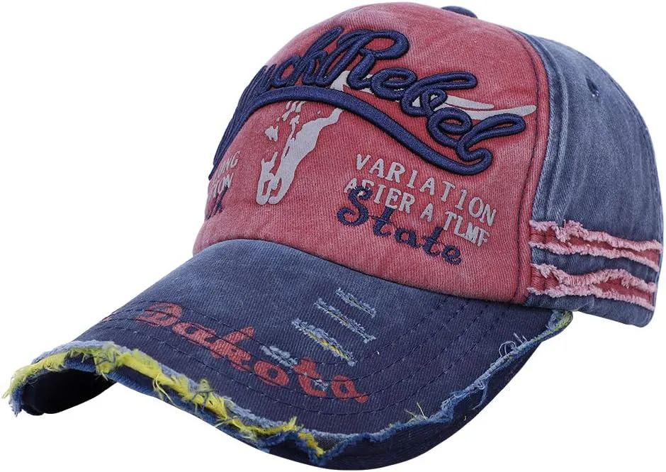Ibluelover Washed Distressed Cotton Baseball Cap Unisex Adjustable Snapback Trucker Hat