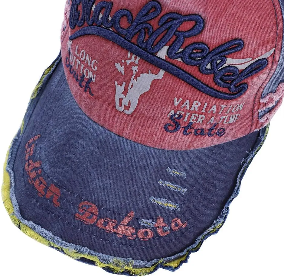 Ibluelover Washed Distressed Cotton Baseball Cap Unisex Adjustable Snapback Trucker Hat
