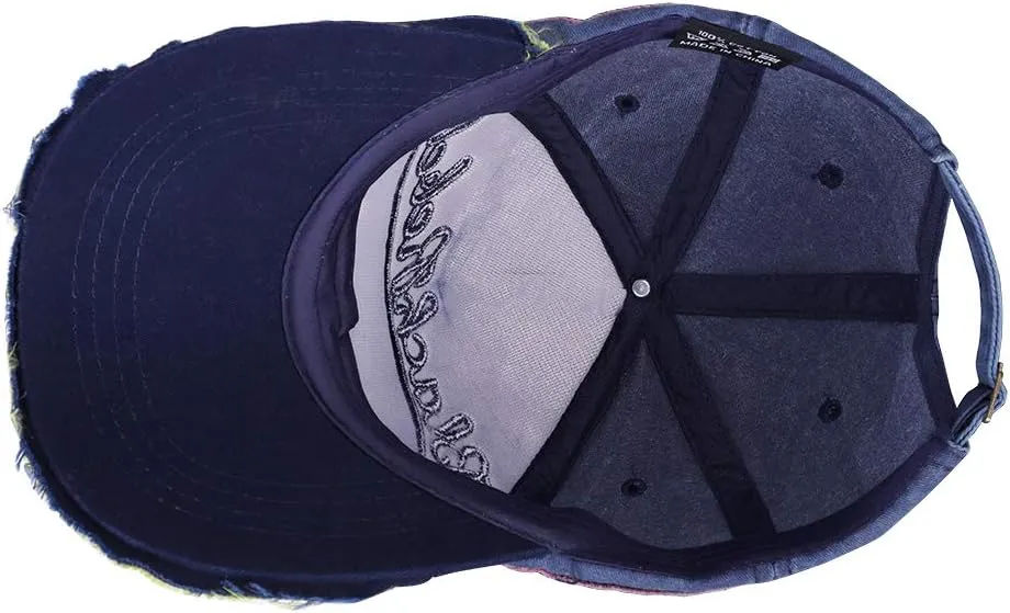 Ibluelover Washed Distressed Cotton Baseball Cap Unisex Adjustable Snapback Trucker Hat