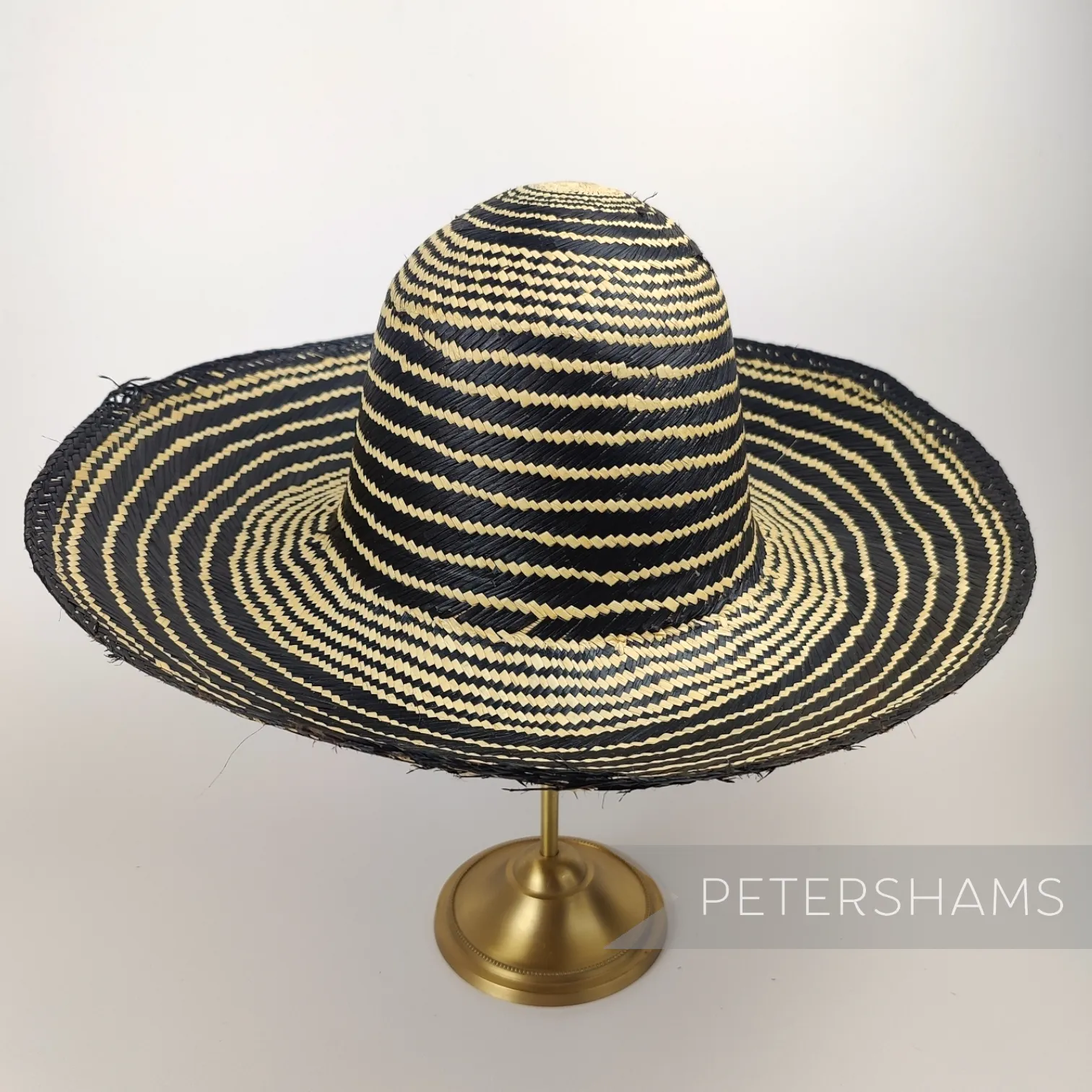 Imperfect Striped Vintage Ecuador Panama Straw Capeline Hat Body - 13.5"