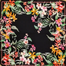 Italian silk scarf - small size Como silk scarf  - Made in Italy - Black silk scarf